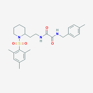 molecular formula C26H35N3O4S B2534714 N1-(2-(1-(间甲苯磺酰基)哌啶-2-基)乙基)-N2-(4-甲基苄基)草酰胺 CAS No. 898450-74-3