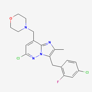 4-[[6-Chloro-3-(4-chloro-2-fluorobenzyl)-2-methylimidazo[1,2-b]pyridazin-8-yl]methyl]morpholine