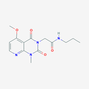 molecular formula C14H18N4O4 B2534722 2-(5-methoxy-1-methyl-2,4-dioxo-1,2-dihydropyrido[2,3-d]pyrimidin-3(4H)-yl)-N-propylacetamide CAS No. 921490-20-2