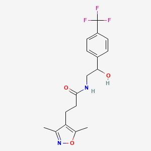 molecular formula C17H19F3N2O3 B2534727 3-(3,5-dimethylisoxazol-4-yl)-N-(2-hydroxy-2-(4-(trifluoromethyl)phenyl)ethyl)propanamide CAS No. 1798538-01-8