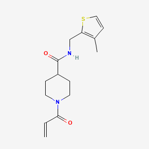 molecular formula C15H20N2O2S B2534731 N-[(3-Methylthiophen-2-yl)methyl]-1-prop-2-enoylpiperidine-4-carboxamide CAS No. 2361688-05-1