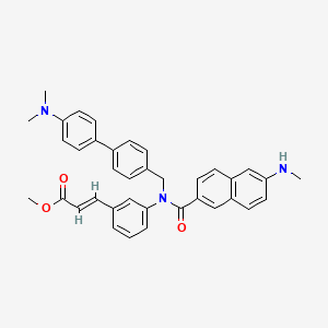 molecular formula C37H35N3O3 B2534732 Methyl (E)-3-(3-(N-((4'-(dimethylamino)-[1,1'-biphenyl]-4-yl)methyl)-6-(methylamino)-2-naphthamido)phenyl)acrylate CAS No. 2115706-15-3