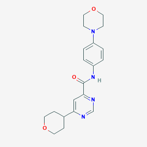 molecular formula C20H24N4O3 B2534735 N-[4-(morpholin-4-yl)phenyl]-6-(oxan-4-yl)pyrimidine-4-carboxamide CAS No. 2415512-06-8
