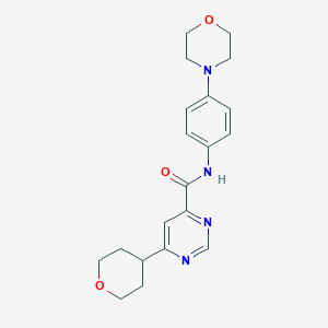 N-(4-Morpholin-4-ylphenyl)-6-(oxan-4-yl)pyrimidine-4-carboxamide