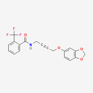 N-(4-(benzo[d][1,3]dioxol-5-yloxy)but-2-yn-1-yl)-2-(trifluoromethyl)benzamide