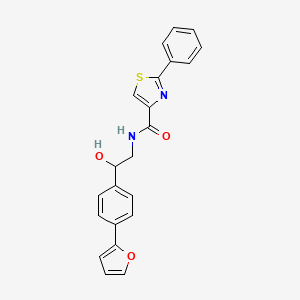 molecular formula C22H18N2O3S B2534738 N-{2-[4-(furan-2-yl)phenyl]-2-hydroxyethyl}-2-phenyl-1,3-thiazole-4-carboxamide CAS No. 2097872-46-1