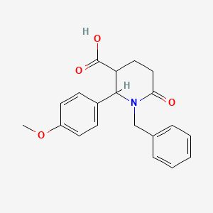 molecular formula C20H21NO4 B2534757 1-Benzyl-2-(4-methoxyphenyl)-6-oxopiperidine-3-carboxylic acid CAS No. 937604-06-3