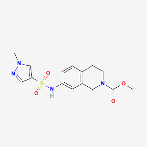 molecular formula C15H18N4O4S B2534832 methyl 7-(1-methyl-1H-pyrazole-4-sulfonamido)-1,2,3,4-tetrahydroisoquinoline-2-carboxylate CAS No. 1797310-20-3
