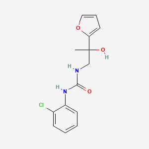 molecular formula C14H15ClN2O3 B2534833 1-(2-Chlorophenyl)-3-[2-(furan-2-yl)-2-hydroxypropyl]urea CAS No. 1396846-41-5