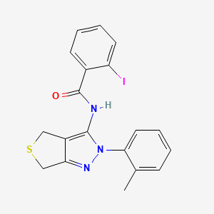 2-iodo-N-[2-(2-methylphenyl)-4,6-dihydrothieno[3,4-c]pyrazol-3-yl]benzamide