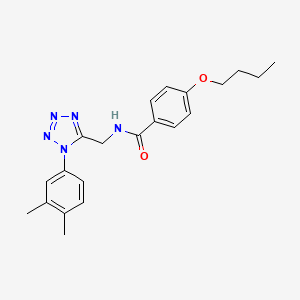 4-butoxy-N-((1-(3,4-dimethylphenyl)-1H-tetrazol-5-yl)methyl)benzamide