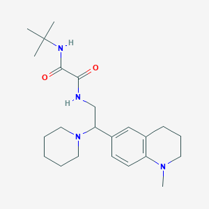 molecular formula C23H36N4O2 B2534867 N-tert-butyl-N'-[2-(1-methyl-1,2,3,4-tetrahydroquinolin-6-yl)-2-(piperidin-1-yl)ethyl]ethanediamide CAS No. 922092-83-9