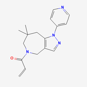 1-[7,7-dimethyl-1-(pyridin-4-yl)-1H,4H,5H,6H,7H,8H-pyrazolo[4,3-c]azepin-5-yl]prop-2-en-1-one