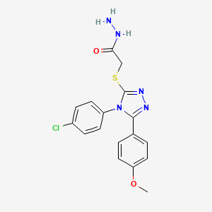 2-{[4-(4-chlorophenyl)-5-(4-methoxyphenyl)-4H-1,2,4-triazol-3-yl]sulfanyl}acetohydrazide