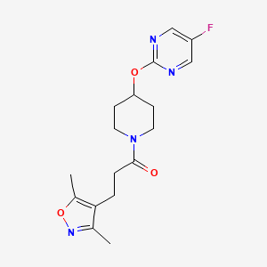 3-(3,5-Dimethyl-1,2-oxazol-4-yl)-1-[4-(5-fluoropyrimidin-2-yl)oxypiperidin-1-yl]propan-1-one