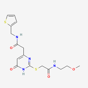 N-(2-methoxyethyl)-2-((6-oxo-4-(2-oxo-2-((thiophen-2-ylmethyl)amino)ethyl)-1,6-dihydropyrimidin-2-yl)thio)acetamide