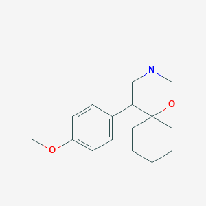 molecular formula C17H25NO2 B025349 5-(4-Methoxyphenyl)-3-methyl-1-oxa-3-azaspiro[5.5]undecane CAS No. 93413-70-8