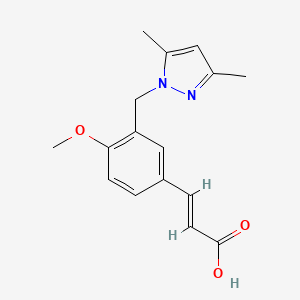 (2E)-3-{3-[(3,5-dimethyl-1H-pyrazol-1-yl)methyl]-4-methoxyphenyl}acrylic acid
