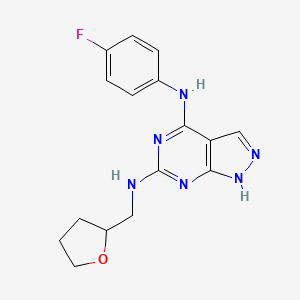 N~4~-(4-fluorophenyl)-N~6~-(tetrahydrofuran-2-ylmethyl)-1H-pyrazolo[3,4-d]pyrimidine-4,6-diamine