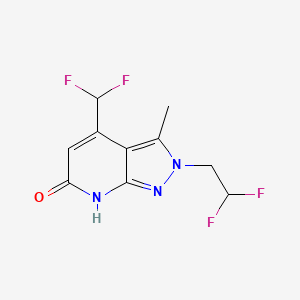 molecular formula C10H9F4N3O B2534935 2-(2,2-Difluoroethyl)-4-(difluoromethyl)-3-methyl-2H-pyrazolo[3,4-b]pyridin-6(7H)-one CAS No. 1018126-61-8