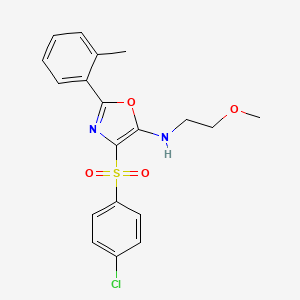 4-[(4-chlorophenyl)sulfonyl]-N-(2-methoxyethyl)-2-(2-methylphenyl)-1,3-oxazol-5-amine