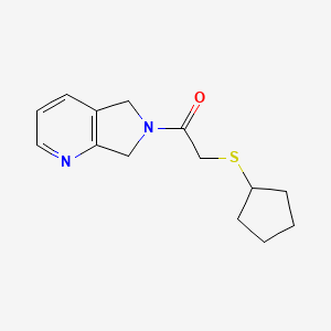 molecular formula C14H18N2OS B2534941 2-(cyclopentylthio)-1-(5H-pyrrolo[3,4-b]pyridin-6(7H)-yl)ethanone CAS No. 2320143-47-1