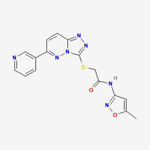 molecular formula C16H13N7O2S B2534947 N-(5-methyl-1,2-oxazol-3-yl)-2-{[6-(pyridin-3-yl)-[1,2,4]triazolo[4,3-b]pyridazin-3-yl]sulfanyl}acetamide CAS No. 891108-22-8