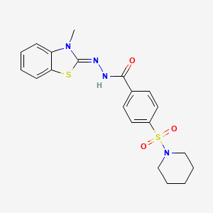 (Z)-N'-(3-methylbenzo[d]thiazol-2(3H)-ylidene)-4-(piperidin-1-ylsulfonyl)benzohydrazide