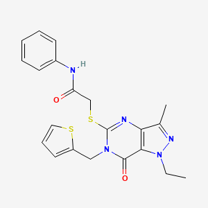 2-{[1-ethyl-3-methyl-7-oxo-6-(2-thienylmethyl)-6,7-dihydro-1H-pyrazolo[4,3-d]pyrimidin-5-yl]sulfanyl}-N~1~-phenylacetamide