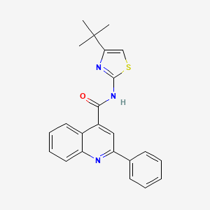 molecular formula C23H21N3OS B2534959 N-(4-tert-butyl-1,3-thiazol-2-yl)-2-phenylquinoline-4-carboxamide CAS No. 397276-71-0