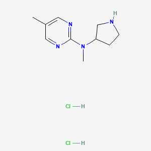 molecular formula C10H18Cl2N4 B2534972 N,5-Dimethyl-N-pyrrolidin-3-ylpyrimidin-2-amine;dihydrochloride CAS No. 2379946-40-2