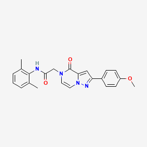 molecular formula C23H22N4O3 B2534978 N-(2,6-dimethylphenyl)-2-[2-(4-methoxyphenyl)-4-oxo-4H,5H-pyrazolo[1,5-a]pyrazin-5-yl]acetamide CAS No. 932524-61-3