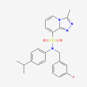 molecular formula C23H23FN4O2S B2534980 N-[(3-fluorophenyl)methyl]-3-methyl-N-[4-(propan-2-yl)phenyl]-[1,2,4]triazolo[4,3-a]pyridine-8-sulfonamide CAS No. 1251687-18-9