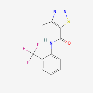 molecular formula C11H8F3N3OS B2535019 4-methyl-N-(2-(trifluoromethyl)phenyl)-1,2,3-thiadiazole-5-carboxamide CAS No. 881444-06-0