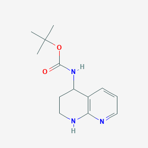 molecular formula C13H19N3O2 B2535146 Tert-butyl N-(1,2,3,4-tetrahydro-1,8-naphthyridin-4-yl)carbamate CAS No. 2253633-00-8