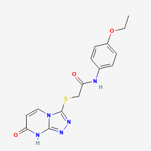 molecular formula C15H15N5O3S B2535150 N-(4-ethoxyphenyl)-2-({7-oxo-7H,8H-[1,2,4]triazolo[4,3-a]pyrimidin-3-yl}sulfanyl)acetamide CAS No. 877638-12-5