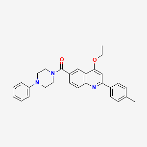 molecular formula C29H29N3O2 B2535212 4-ethoxy-2-(4-methylphenyl)-6-(4-phenylpiperazine-1-carbonyl)quinoline CAS No. 1114834-23-9