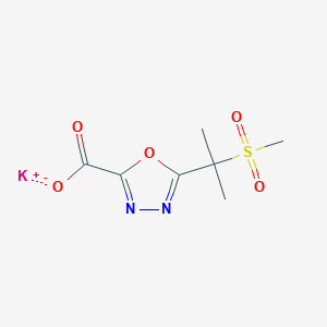 molecular formula C7H9KN2O5S B2535235 Potassium 5-(2-methanesulfonylpropan-2-yl)-1,3,4-oxadiazole-2-carboxylate CAS No. 2126162-82-9