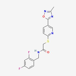 B2535360 N-(2,4-difluorobenzyl)-2-((5-(3-methyl-1,2,4-oxadiazol-5-yl)pyridin-2-yl)thio)acetamide CAS No. 1251589-49-7