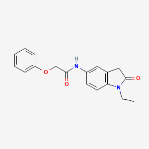 molecular formula C18H18N2O3 B2535480 N-(1-ethyl-2-oxo-2,3-dihydro-1H-indol-5-yl)-2-phenoxyacetamide CAS No. 921773-46-8