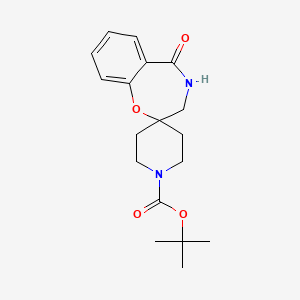 molecular formula C18H24N2O4 B2535568 tert-butyl 5-oxo-4,5-dihydro-3H-spiro[1,4-benzoxazepine-2,4'-piperidine]-1'-carboxylate CAS No. 2138211-63-7