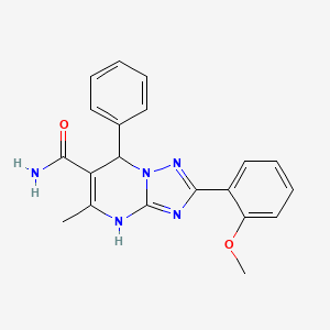 molecular formula C20H19N5O2 B2535643 2-(2-methoxyphenyl)-5-methyl-7-phenyl-4H,7H-[1,2,4]triazolo[1,5-a]pyrimidine-6-carboxamide CAS No. 538318-85-3