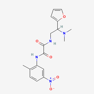 molecular formula C17H20N4O5 B2535654 N-[2-(dimethylamino)-2-(furan-2-yl)ethyl]-N'-(2-methyl-5-nitrophenyl)ethanediamide CAS No. 899747-32-1