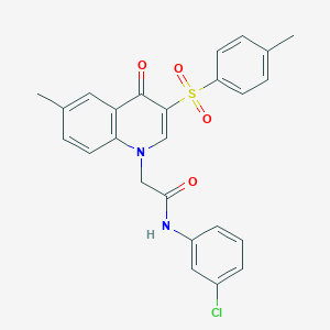 molecular formula C25H21ClN2O4S B2535659 N-(3-chlorophenyl)-2-[6-methyl-3-(4-methylbenzenesulfonyl)-4-oxo-1,4-dihydroquinolin-1-yl]acetamide CAS No. 902521-59-9