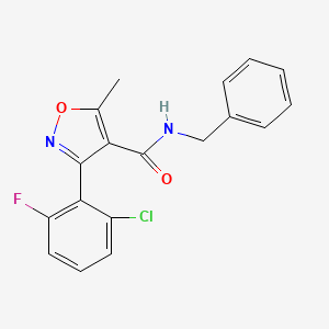 molecular formula C18H14ClFN2O2 B2535676 N-benzyl-3-(2-chloro-6-fluorophenyl)-5-methyl-1,2-oxazole-4-carboxamide CAS No. 153949-31-6