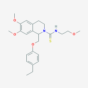 molecular formula C24H32N2O4S B2535688 1-((4-ethylphenoxy)methyl)-6,7-dimethoxy-N-(2-methoxyethyl)-3,4-dihydroisoquinoline-2(1H)-carbothioamide CAS No. 536698-46-1
