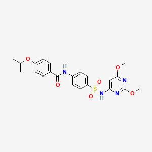 molecular formula C22H24N4O6S B2535706 N-[4-[(2,6-dimethoxypyrimidin-4-yl)sulfamoyl]phenyl]-4-propan-2-yloxybenzamide CAS No. 431913-20-1