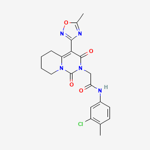 molecular formula C20H20ClN5O4 B2535766 N-(3-chloro-4-methylphenyl)-2-[4-(5-methyl-1,2,4-oxadiazol-3-yl)-1,3-dioxo-1H,2H,3H,5H,6H,7H,8H-pyrido[1,2-c]pyrimidin-2-yl]acetamide CAS No. 1775308-36-5
