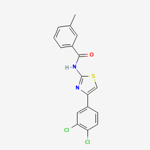 molecular formula C17H12Cl2N2OS B2535776 N-[4-(3,4-dichlorophenyl)-1,3-thiazol-2-yl]-3-methylbenzamide CAS No. 313661-71-1