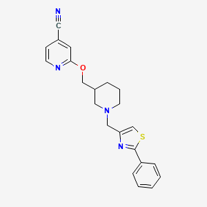 2-[[1-[(2-Phenyl-1,3-thiazol-4-yl)methyl]piperidin-3-yl]methoxy]pyridine-4-carbonitrile